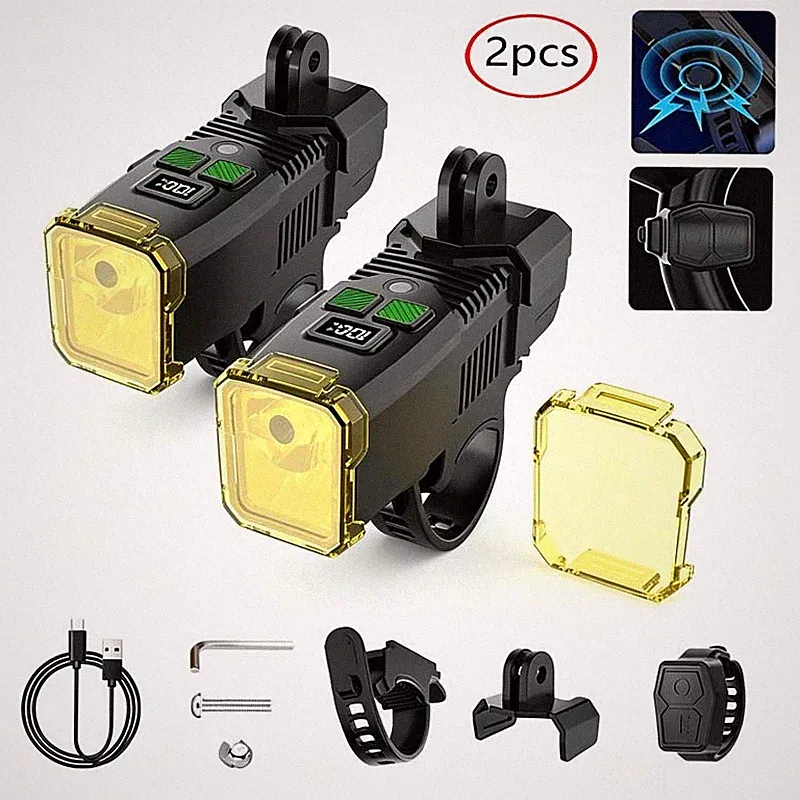 2x Bright Bike Light for Night Riding, Bicycle Light High & Low Beam Waterproof