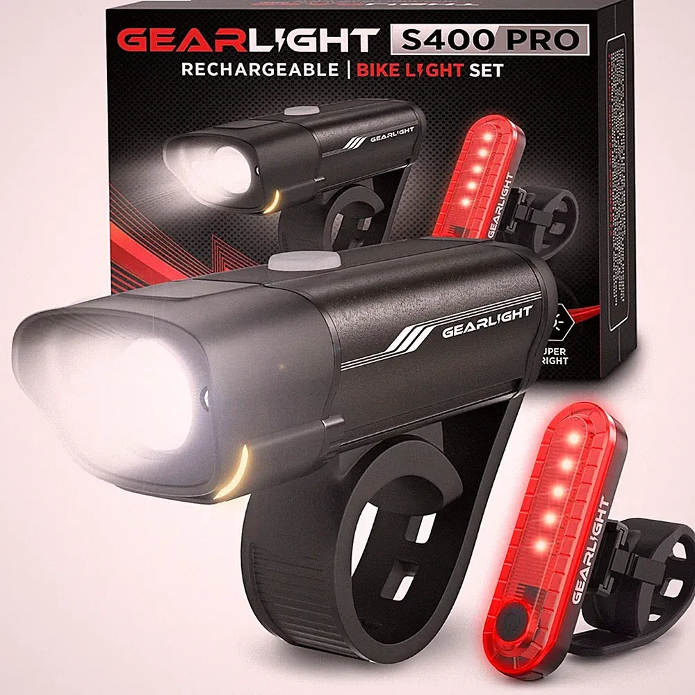 Bike Lights for Night Riding, USB Rechargeable Front and Back Lights, LED Bicycl