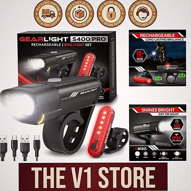 Quick Mount LED Bike Lights – USB Rechargeable Front & Back Set for Night Riding